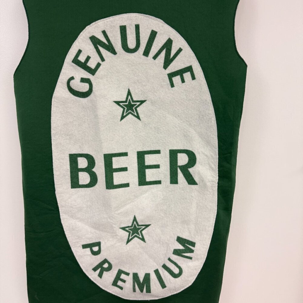 Genuine Premium Beer Onesie Halloween Costume Green & White - Picture 3 of 7